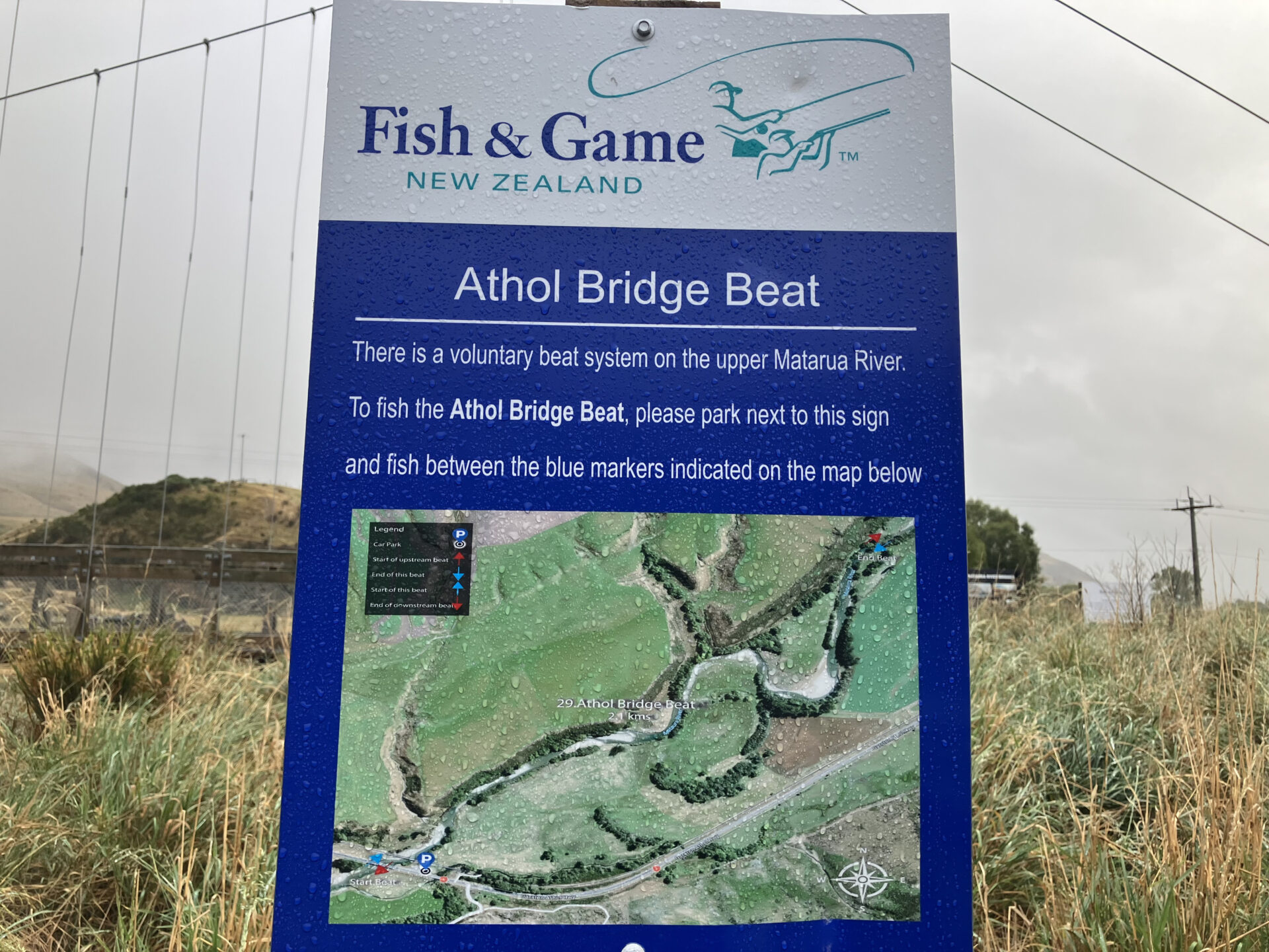 ニュージーランド渓流釣りfish&game案内看板