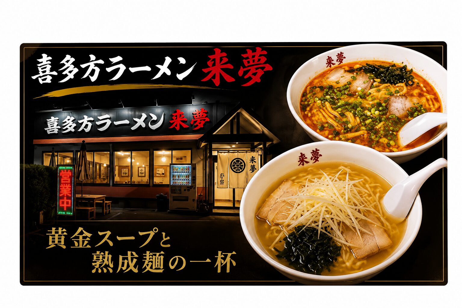 【喜多方ラーメン 来夢】創業以来変わらぬ黄金スープと熟成麺の一杯